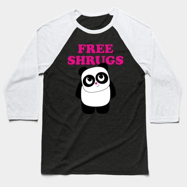 Free Shrugs Baseball T-Shirt by toddgoldmanart